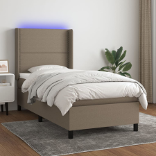 vidaXL tópszínű szövet rugós és LED-es ágy matraccal 100x200 cm ágy és ágykellék