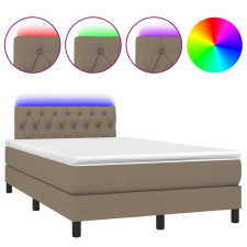 vidaXL tópszínű szövet rugós és LED-es ágy matraccal 120 x 200 cm (3133385) ágy és ágykellék
