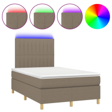 vidaXL tópszínű szövet rugós és LED-es ágy matraccal 120x190cm (3270264) ágy és ágykellék