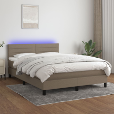 vidaXL tópszínű szövet rugós és LED-es ágy matraccal 140x190cm ágy és ágykellék