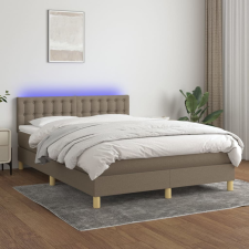 vidaXL tópszínű szövet rugós és LED-es ágy matraccal 140x190cm ágy és ágykellék