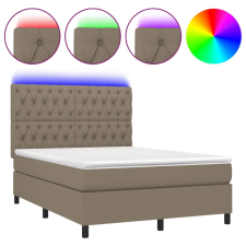 vidaXL tópszínű szövet rugós és LED-es ágy matraccal 140x190cm (3135113) ágy és ágykellék