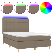 vidaXL tópszínű szövet rugós és LED-es ágy matraccal 140x190cm (3135433) ágy és ágykellék
