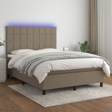 vidaXL tópszínű szövet rugós és LED-es ágy matraccal 140x200 cm ágy és ágykellék