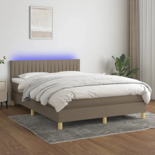 vidaXL tópszínű szövet rugós és LED-es ágy matraccal 140x200 cm ágy és ágykellék