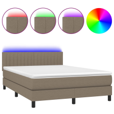 vidaXL tópszínű szövet rugós és LED-es ágy matraccal 140x200 cm (3133321) ágy és ágykellék