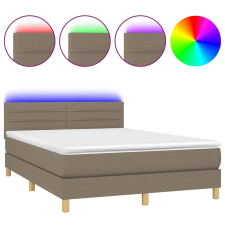 vidaXL tópszínű szövet rugós és LED-es ágy matraccal 140x200 cm (3133801) ágy és ágykellék