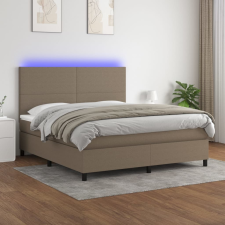 vidaXL tópszínű szövet rugós és LED-es ágy matraccal 160x200 cm ágy és ágykellék