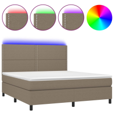 vidaXL tópszínű szövet rugós és LED-es ágy matraccal 160x200 cm (3134809) ágy és ágykellék