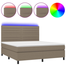 vidaXL tópszínű szövet rugós és LED-es ágy matraccal 160x200 cm (3134969) ágy és ágykellék
