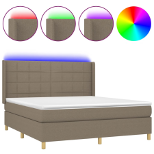 vidaXL tópszínű szövet rugós és LED-es ágy matraccal 160x200 cm (3138889) ágy és ágykellék