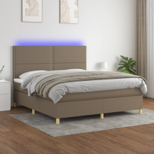 vidaXL tópszínű szövet rugós és LED-es ágy matraccal 180 x 200 cm ágy és ágykellék