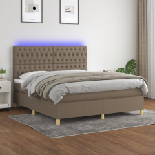 vidaXL tópszínű szövet rugós és LED-es ágy matraccal 180 x 200 cm ágy és ágykellék