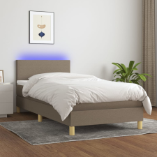 vidaXL tópszínű szövet rugós és LED-es ágy matraccal 80 x 200 cm ágy és ágykellék