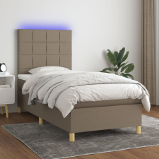 vidaXL Tópszínű szövet rugós és LED-es ágy matraccal 80 x 200 cm ágy és ágykellék