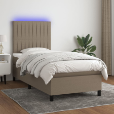vidaXL tópszínű szövet rugós és LED-es ágy matraccal 90x190 cm ágy és ágykellék
