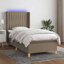 vidaXL tópszínű szövet rugós és LED-es ágy matraccal 90x190 cm ágy és ágykellék