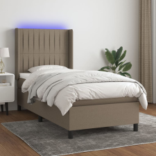vidaXL tópszínű szövet rugós és LED-es ágy matraccal 90x190 cm ágy és ágykellék