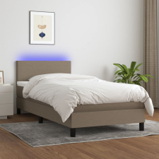 vidaXL Tópszínű szövet rugós és LED-es ágy matraccal 90x190 cm ágy és ágykellék