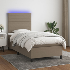 vidaXL Tópszínű szövet rugós és LED-es ágy matraccal 90x190 cm ágy és ágykellék