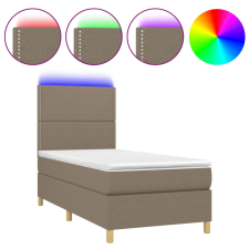 vidaXL tópszínű szövet rugós és LED-es ágy matraccal 90x190 cm (3135321) ágy és ágykellék