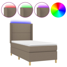 vidaXL tópszínű szövet rugós és LED-es ágy matraccal 90x190 cm (3138761) ágy és ágykellék