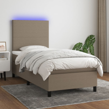 vidaXL tópszínű szövet rugós és LED-es ágy matraccal 90x200 cm ágy és ágykellék