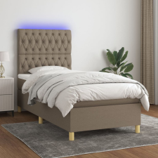 vidaXL tópszínű szövet rugós és LED-es ágy matraccal 90x200 cm ágy és ágykellék