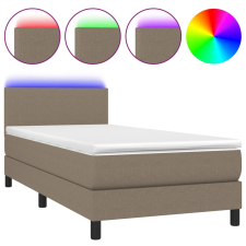 vidaXL tópszínű szövet rugós és LED-es ágy matraccal 90x200 cm (3132969) ágy és ágykellék