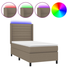 vidaXL tópszínű szövet rugós és LED-es ágy matraccal 90x200 cm (3138369) ágy és ágykellék