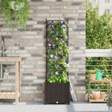 vidaXL Trellis-es virágcserép Barna 40x40x143 cm kerti tárolás