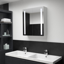 vidaXL Tükrös fürdőszobaszekrény led világítással 62 x 14 x 60 cm fürdőszoba bútor