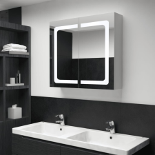 vidaXL Tükrös fürdőszobaszekrény LED világítással 80 x 12,2 x 68 cm fürdőszoba bútor