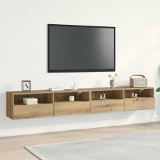 vidaXL TV Fali Szekrények 2 db Artisan Tölgy 100x30x30 cm Műanyag bútor