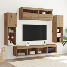 vidaXL TV faliszekrények LED világítással 2 db Kézműves tölgy 80x30x30 cm bútor