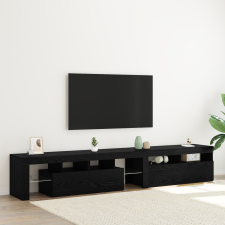 vidaXL TV szekrény 2 db LED fényekkel Fekete tölgy Mérnöki fa bútor