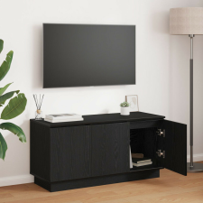 vidaXL TV szekrény Fekete 100x38x49 cm Mérnöki fa bútor
