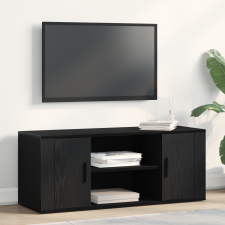 vidaXL TV Szekrény Fekete Tölgy 100x35x40 cm Szerelt Fa bútor