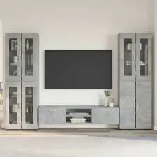 vidaXL TV szekrény garnitúra fiókkal FLORIN 3 pcs Beton Szürke Faanyag bútor