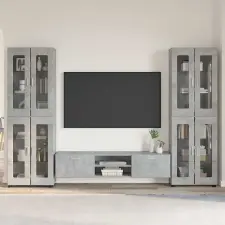 vidaXL TV szekrény garnitúra fiókkal FLORIN 3 pcs Beton Szürke Faanyag bútor