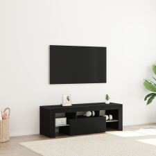 vidaXL TV szekrény LED fénnyel, fekete tölgy színben, 120x35x40 cm bútor