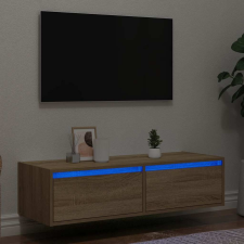 vidaXL TV szekrény LED világítással sonoma tölgy 100X35,5x25 cm bútor