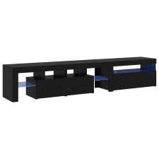 vidaXL TV Szekrények 2 db LED Fénnyel Fekete Tölgy Mérnöki Fából (3332503) bútor