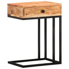 vidaXL U-alakú tömör akácfa kisasztal 45 x 30 x 61cm bútor