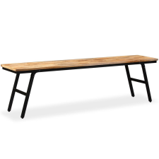 vidaXL újrahasznosított tíkfa/acél pad 160 x 35 x 45 cm kerti tárolás