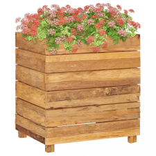 vidaXL újrahasznosított tíkfa és acél magaságyás 50 x 40 x 55 cm kerti tárolás