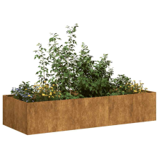 vidaXL ültető rozsdás 200x80x40 cm időjárásálló acélból kerti tárolás