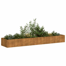 vidaXL ültető rozsdás 360x80x40 cm időjárásálló acélból kerti tárolás