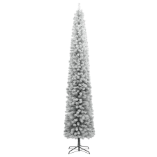vidaXL vékony PVC műkarácsonyfa állvánnyal és hópelyhekkel 270 cm (357686) műfenyő
