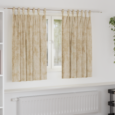 vidaXL Velúr függöny 2 db gombfüggönnyel Krém 140x140 cm lakástextília